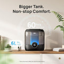 Dreo Smart Humidifiers for Bedroom, 6L Top Fill Supersized Cool Mist Humidifier for Large Room, 60 Hour Runtime, Quiet Ultrasonic Humidifiers for Plants, Baby, Indoor, Home, Night Light, Black by TinyTreasures Baby Boutique