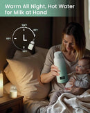 Extended Battery Life Portable Bottle Warmer - Dual Heating Modes for Breast Milk & Water, 17 Ounces, Fast Heating, Ideal for Travel, Outdoor, Baby Shower, Green by TinyTreasures Baby Boutique