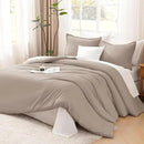 Litanika Light Coffee Comforter King Size, 3 Pieces Lightweight Solid Bedding Comforter Set, All Season Fluffy Bed Set (104x90In Comforter & 2 Pillowcases) by CozyNest Decor