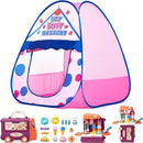 Kids Play Tent, Pop Up Play Tent Dessert Theme with Complete Toy Set, Play Toys Play Set for Kids Indoor Outdoor Pretend Play by TinyTreasures Baby Boutique