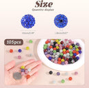 105pcs 10mm Rhinestone Beads for Jewelry Making, Dark Green Shiny Round Disco Ball Beads Bulk, Sparkle Crystal Clay Christmas for Bracelet Baseball Necklace Earring Crafting and DIY by TinyTreasures Baby Boutique