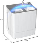 Pataku Portable Washing Machine, 17.6 Lbs Compact Mini Washer and Dryer Combo,Twin Tub Laundry Washer with Spin Cycle, Soaking Function Ideal for Apartment, Dorms, RVs Camping, Grey by CozyNest Decor