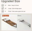10 Inch Deep Floating Shelves, Floating Shelves 30 Inch Long, Rustic Wood Wall Shelves 30"W x 10"D, Deep Floating Shelf with Bracket, Wide Storage Shelves for Living Room, Bathroom, Rustic Brown by CozyNest Decor