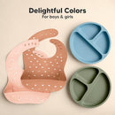 KeaBabies 2-Pack Silicone Baby Bibs for Eating - Sturdy Food-Grade Silicone Bibs for Babies Girl, Boy, Large Food Catcher, Clean & Put On Easily, Waterproof Toddler Feeding Essentials (Butterflies) by TinyTreasures Baby Boutique