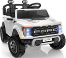 24V Kids Ride On Truck, Licensed Ford F-150 Raptor 2 Seater Electric Car w/Remote Control, Toddler Ride On Car Toys w/LED Lights, Bluetooth, Music, Truck Bed Storage, Soft Start (White) by TinyTreasures Baby Boutique
