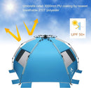 Oileus X-Large 4 Person Beach Tent Sun Shelter - Portable Sun Shade Instant Tent for Beach with Carrying Bag, Stakes, 6 Sand Pockets, Anti UV for Fishing Hiking Camping, Waterproof Windproof, Blue by TinyTreasures Baby Boutique