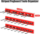CCCEI 3 Modular Pegboard Strip Storage, Metal Peg Slat Wall Mount for Garage, Basement, Garden, Laundry Room Organization. Flexible Tool Organizer for Rake, Shovels, Crafting. Gifts for Men, Red. by GreenHaven Gardens