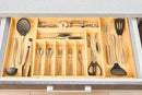 Umilife Extra Large Expandable Kitchen Siverware Utensils Drawer Organizer, 19" Deep for Big Drawer, Adjustable Bamboo Wood Drawer Divider with Curved Grooves, Cutlery Tray Flatware Holder by CozyNest Decor