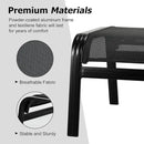Patio Footstools Outdoor Foot Rest Aluminum Patio Ottomans Portable Seat Wicker Furniture Stackable Ottoman 2 Pieces Black by CozyNest Decor