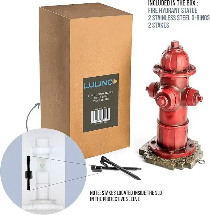 Dog Fire Hydrant Garden Statue with 2 Stakes, 14 Inches (Small), photo 7 of 7