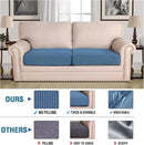 H.VERSAILTEX Super Stretch Individual Seat Cushion Covers - Sofa & Couch Cushion Slipcover Sets - Thick Jacquard Textured Twill Fabric (2 Piece Large, Dusty Blue) by CozyNest Decor