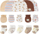 Baby Hats Mittens and Socks Set Cotton Newborn Hat Beanie Soft Infant Girls Boys Caps Gloves 0-6 month by TinyTreasures Baby Boutique