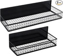 Magnetic Storage Basket, Magnetic Shelf for Fridge,Magnetic Spice Rack Wire Mesh Magnetic Organizer Holder Accessories for Office Kitchen Classroom Storage, Black-Short, Large x1&Small x1 Set of 2 by CozyNest Decor