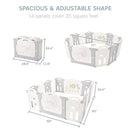 Fortella Cloud Castle Foldable Playpen, Baby Safety Play Yard with Whiteboard and Activity Wall, Indoors or Outdoors (Gray, 14 Panel) by TinyTreasures Baby Boutique