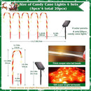19.3in Christmas Solar Candy Cane Lights, 20 Pcs Pathway Light with Snowflake 8 Flashing Modes, Outdoor Christmas Decorations for Outside Path, Walkway, Driveway, Sidewalk, Porch, Yard, Garden by GreenHaven Gardens