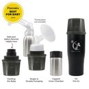 CERES CHILL Mini Breastmilk Chiller Demigoddess, Up to 12 oz. Reusable Storage Container, Keeps Milk at Safe Temperatures for Up to 16 Hours, Bottle Cooler, Connects w/Most Pumps (Shimmering Black) by TinyTreasures Baby Boutique