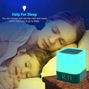 Night Lights Bluetooth Speaker, Alarm Clock Touch Sensor Dimmable Multi-Color Changing Bedside Lamp, MP3 Player, Wireless by TinyTreasures Baby Boutique