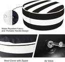 2 Pcs Outdoor Pouf, D21”x H9” Waterproof Outdoor Inflatable Ottoman with Foot Pump, Portable Patio Pouf for Garden Camping or Home Use by CozyNest Decor