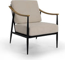 Modern Accent Chair for Living Room Bedroom Mid Century Arm Chair Upholstered Office Accent Chair Comfy Waiting Room Chair with Metal Frame, Beige by CozyNest Decor