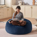 Bean Bag Chair 3Ft, Memory Foam Filled, Large Beanbag Chairs for Adults and Teens, Soft Sofa with Removable Flannel Cover, Round Couch for Living Room Bedroom College Dorm (Blue, 3FT-36×36"×24") by CozyNest Decor