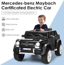 Costzon Ride on Car, Licensed Mercedes-Benz Maybach, 12V Battery Powered Vehicle Toy w/ 2 Motors, Remote Control, 3 Speeds, Lights, Horn, Music, Aux, Storage, Truck, Electric Car for Kids (Black) by TinyTreasures Baby Boutique