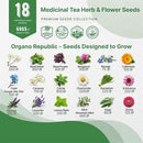Organo Republic 18 Culinary Herbs Seeds Variety Pack - 10,180+ Heirloom, Non-GMO, Herbs Seeds for Outdoor and Indoor Home Gardening, Including Rosemary, Thyme, Oregano, Mint, Basil, Parsley by GreenHaven Gardens