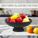 Large Resin Pedestal Decorative Bowl - Modern Fruit Bowl for Kitchen Counter - Handicraft Bowls for Home Decor - Key Bowl for Entry Table,Matte Black by CozyNest Decor