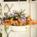 summer flower 3pcs 10.6 inch Plastic Hanging Planters Pots for Outdoor Indoor Plants Hanging Flower Plant Baskets Holder for Garden Porch Ceiling (White) by GreenHaven Gardens