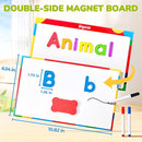 Gamenote Classroom Magnetic Alphabet Letters Kit 178Pcs with Double Side Magnet Board - Foam Alphabet Letters for Preschool Kids Toddler Spelling and Learning Colorful ABC Education Fridge Magnets by TinyTreasures Baby Boutique