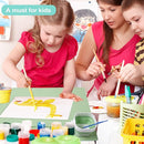 AWOKE Silicone Painting Mat for Table Protection - 20"X16" Washable Art Mat with 1 Water Cup for Kids - Craft Mat has 12 Color Dividers - 2 Paint Palettes (Green), Toddler Activities, Girl Boy Gifts by TinyTreasures Baby Boutique