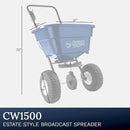 Charles Walters Equipment CW1500 Estate Style Broadcast Spreader for Spreading Fertilizer and More on Lawns, Sidewalks, and Driveways, 65lb Capacity, 31" x 32" by GreenHaven Gardens