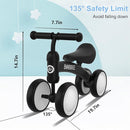Baby Balance Bike Toys for 12-36 Months Kids Toy Boy and Girls Gifts Toddler Best First Birthday Gift Children Walker No Pedal Infant 4 Wheels Bicycle (Colorful, Black-Light) by TinyTreasures Baby Boutique