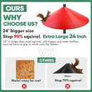 24-inch Large Outdoor Squirrel Baffles for Bird Feeders Pole, Baffle with Metal Frame, Squirrel Guard for Bird Houses, Two Way Use, Red Color by GreenHaven Gardens