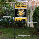 College Flags & Banners Co. DePauw Tigers Garden Flag with Pole Stand Holder by GreenHaven Gardens
