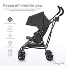 Dream On Me Rover Convenience Baby Stroller in Black, Lightweight & Compact Umbrella Stroller, Easy one-Hand fold Travel Stroller, Lockable Rear Wheels, Removable & Adjustable Canopy by TinyTreasures Baby Boutique