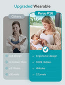 Paruu Hands Free Breast Pump P16, Wearable Breast Pump Electirc Portable with 4 Modes & 12 Levels, Max 309mmHg Strong Suction 19/21/24mm Flange Inserts Wearable Breastfeeding Pump, 2 Pack by TinyTreasures Baby Boutique