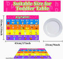 Educational Preschool Placemats for Kids Set of 6 Reusable Plastic Toddler Placemat Non Slip Washable Children Montessori Eat Table Mat for Nursery Homeschool Kindergarten Classroom Dining Table by CozyNest Decor