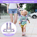 Accmor 3 in1 Toddler Harness Leash, Reflective kid Harness with Anti Lost Wrist Link, Harness Leash for Toddlers, Child Walking Harness kids Leash Wristband Rope Belt with Lock for Baby Girls (Purple) by TinyTreasures Baby Boutique