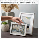 Homeforia White Picture Frames 5x7, High End Oak 5x7 Wooden Frame with Mat 4x6 Art, 5 x 7 White Wood Frames Matted to 4 x 6 inch Photo, 7by5 Wall or Tabletop Frame, Tempered Glass, Wall Kit, Set of 1 by CozyNest Decor