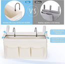 Bedside Storage Caddy/Bedside Hanging Storage Bag for Headboards Bunk Beds Dorm Rooms Book Phone Magazine Holder (New White) by CozyNest Decor