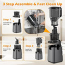 Juicer Machines with 5.4" Large Feed Chute, 400W Cold Press Juicer for Whole Vegetables and Fruits, Slow Masticating juicer Easy to Clean Juice Extractor Machine High Juice Yield(Titanium Gray)