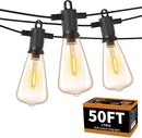 ZOTOYI Outdoor String Lights 50 FT, Patio Bulbs with 27 LED Plastic Edison ST38 Bulbs (2 Spare), Waterproof IP65 Outdoor Hanging Lights for Garden, Backyard, Cafe, Porch, Gift, Gazebo - Dimmable 2700K by GreenHaven Gardens