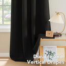 H.VERSAILTEX Thermal Insulated Grommet Blackout Curtains for Bedroom (2 Panels, 52 x 96 -Inch,Solid Black) by CozyNest Decor
