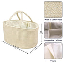 Large Baby Diaper Caddy Organizer for Girl Boy Rope Nursery Storage Bin Basket Portable Holder Tote Bag for Changing Table Car Travel Baby Shower Gifts Oatmeal by TinyTreasures Baby Boutique