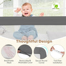 BABY JOY Bed Rails for Toddlers, 71'' Extra Long, Swing Down Bed Guard w/Safety Strap, Folding Baby Bedrail for Kids Twin, Double, Full Size Queen & King Mattress (71-Inch, Gray) by TinyTreasures Baby Boutique