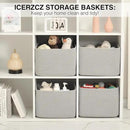 Storage Baskets for Organizing & Shelves, Woven Cotton Rope Organization Bins for Dog Toys, Clothes, Books, Nursery Organizer, 15" Lx11 Wx9.5 H, (4 Packs) Grey by CozyNest Decor