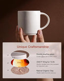 famiware Coffee Mug Set for 6, Star 12 oz Catering Mugs Cup Set with Handle for Coffee, Tea, Cocoa, Milk - Ceramic Stoneware Drinkware Set, Matte White by CozyNest Decor
