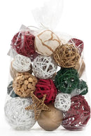 ANDALUCA Decorative Balls Bag Bowl Filler Home Decor (Red, Green & White) by CozyNest Decor