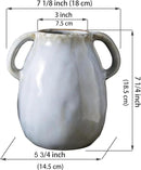 Kimdio Ceramic Vase with 2 Handles, Modern Farmhouse Grey Vase for Home Decor, Rustic Pottery Vase, Boho Decorative Terracotta for Flowers, Clay Pampas Grass Vases for Living Room Dining Table Shelves by GreenHaven Gardens