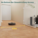 Cumbor 34" Extra Tall No Bottom Bar Baby Gate for Stairs, Auto Close Dog Gate Indoor for Larger Pets, 29.2-43" Hardware Mounted Safety Gate for Doorways, Wide Walk Thru Door for Easy Access (White) by TinyTreasures Baby Boutique